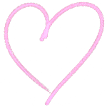 pink heart outline drawn in the style of chalk